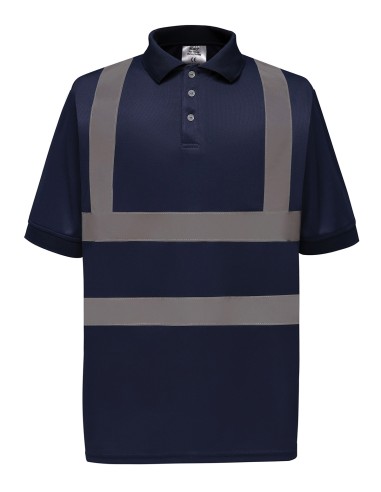 Y-HVJ210-Two Band et Brace Hi-Vis Polo Shirt